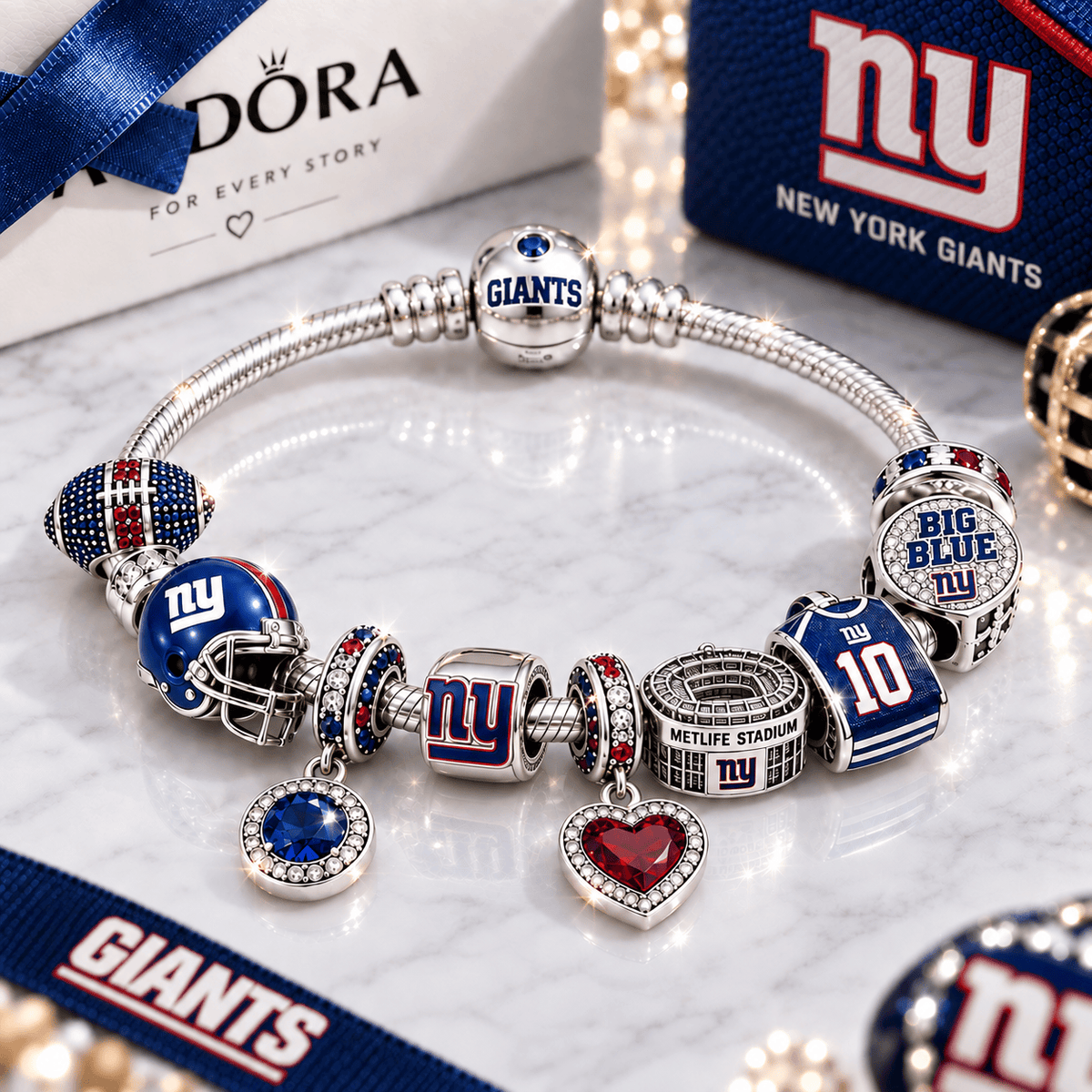 NYG Silver Charm Bracelet Set BMD