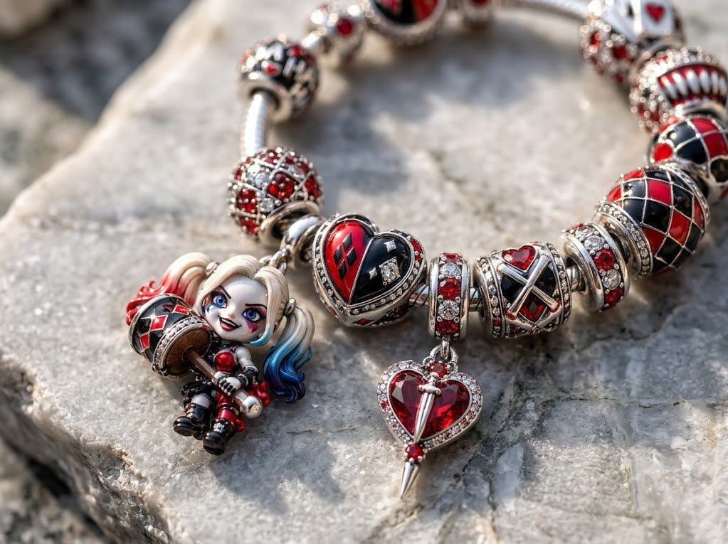 HLQ Silver Charm Bracelet Set NTTB