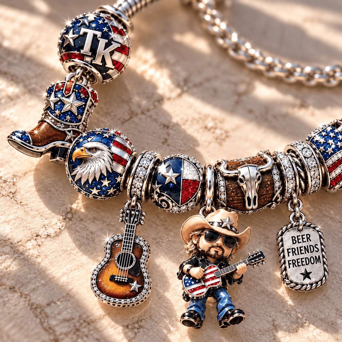 TBKH Silver Charm Bracelet Set NTTB