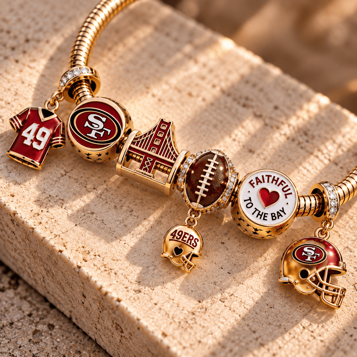 SF49 Gold Charm Bracelet Set TTN