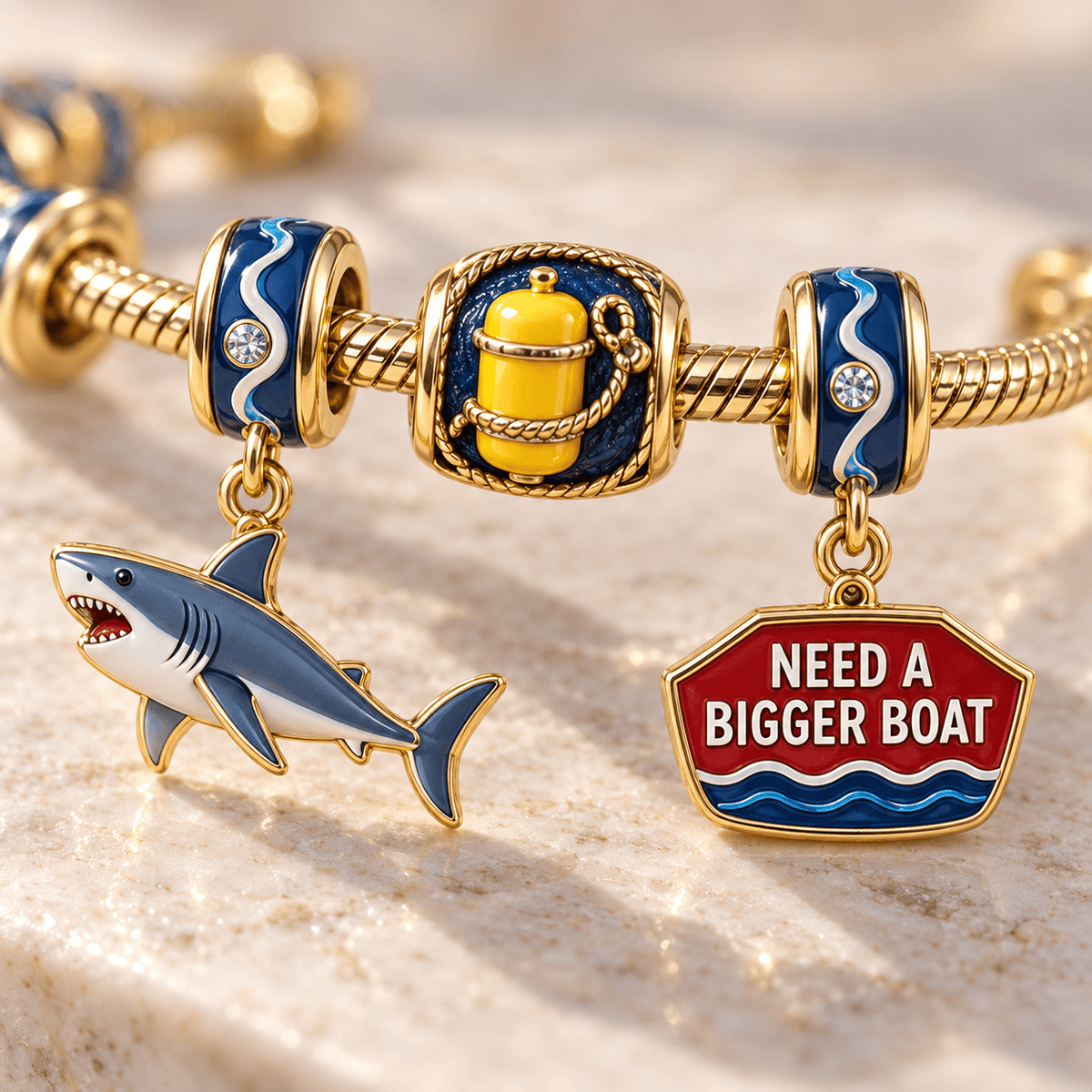JAWS Gold Charm Bracelet Set HQH