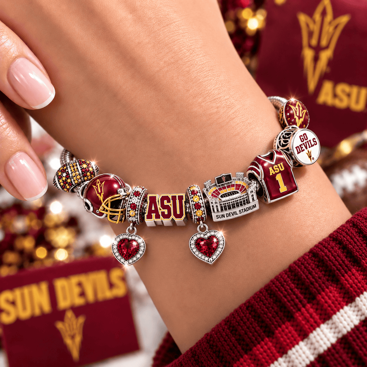 ASSD Silver Charm Bracelet Set BMD