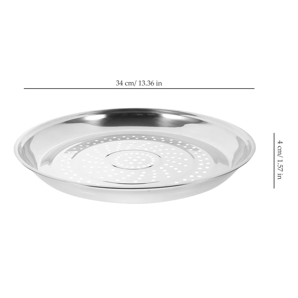 Stainless Steel Steaming Dish Steamer Rack Food Grade Cookware for 34Cm Wok Even Heat Distribution Nutrient Retention Easy Clean