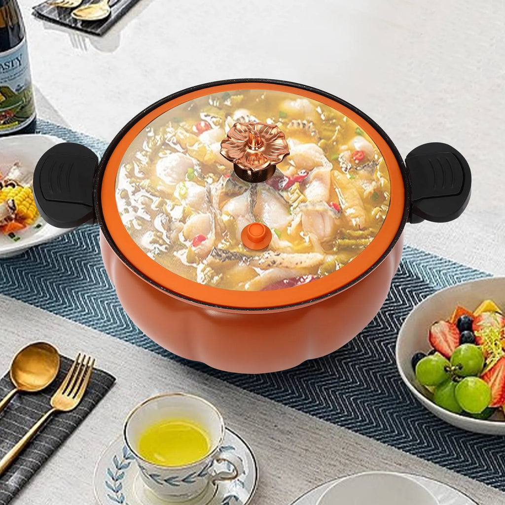 Pressure Cooker 8L Orange Pumpkin Design Stovetop Pot for Home Kitchen Gas Stove Compatible Healthy Cooking Stew Boil Fry